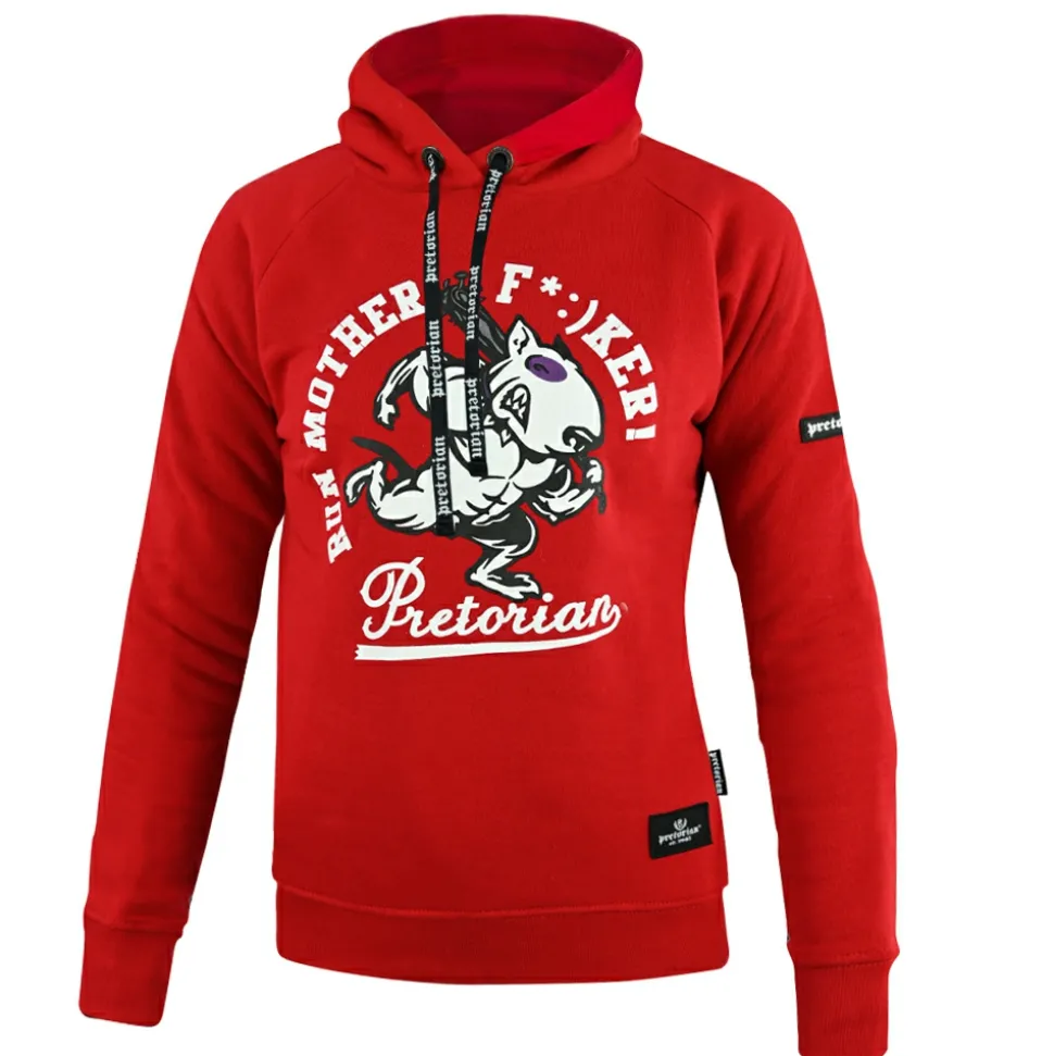 Bluza damska z kapturem Pretorian "Run motherf*:)ker!" - czerwona