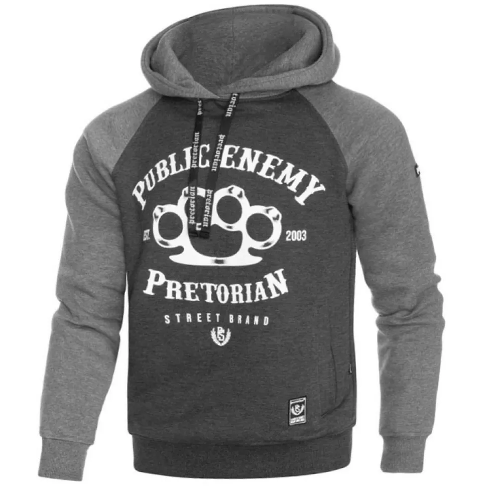 Bluza z kapturem Pretorian "Public Enemy" - grafitowa