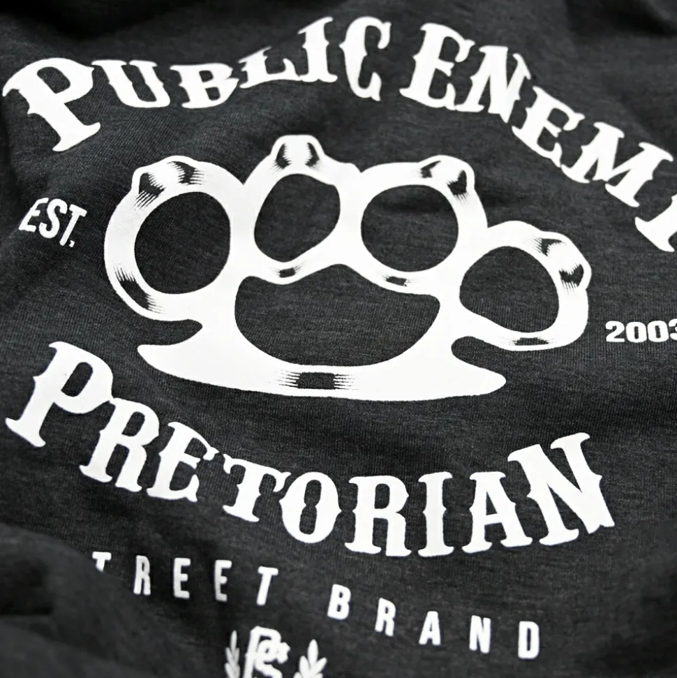 Bluza z kapturem Pretorian "Public Enemy" - grafitowa