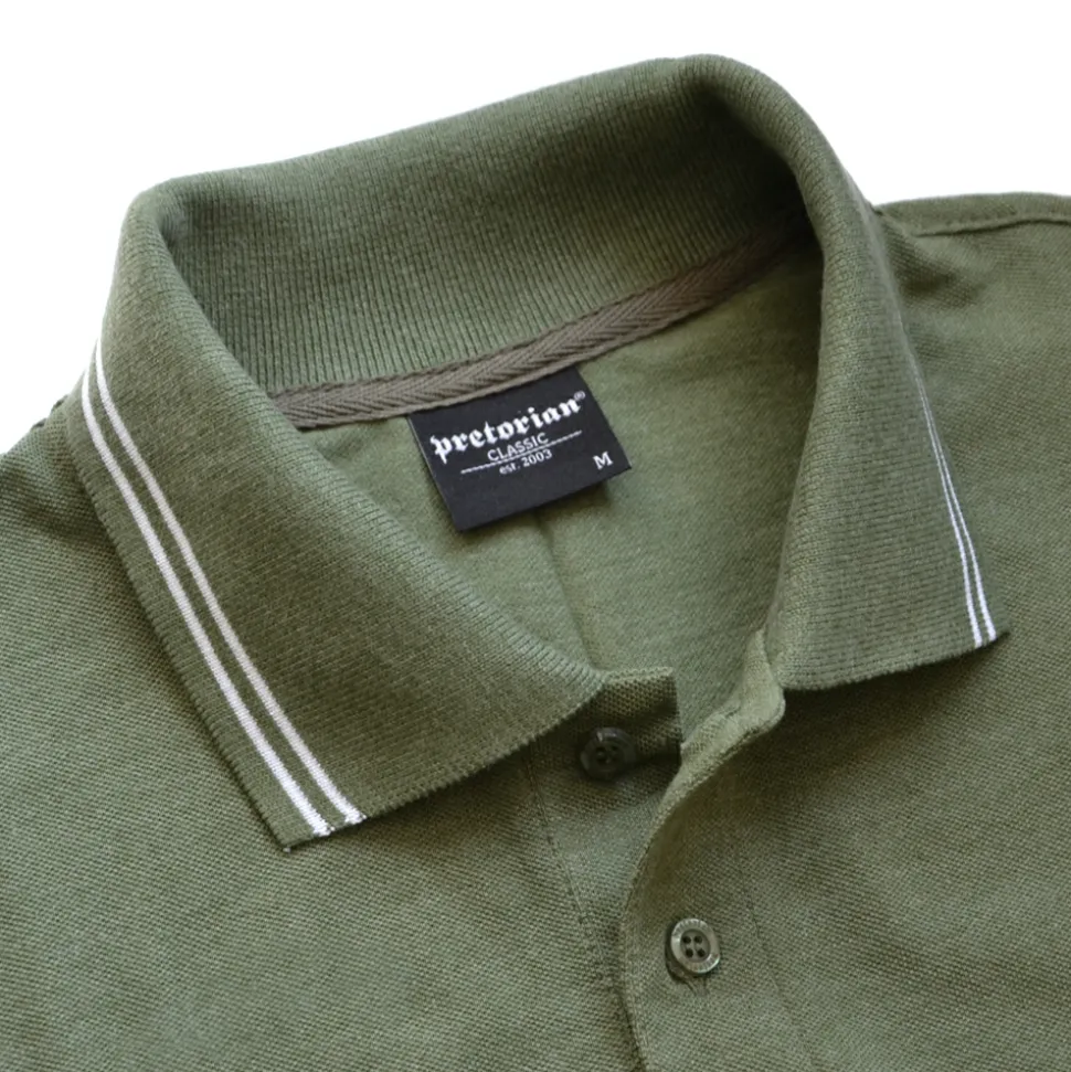 Koszulka polo Pretorian "PS" wstawki - khaki