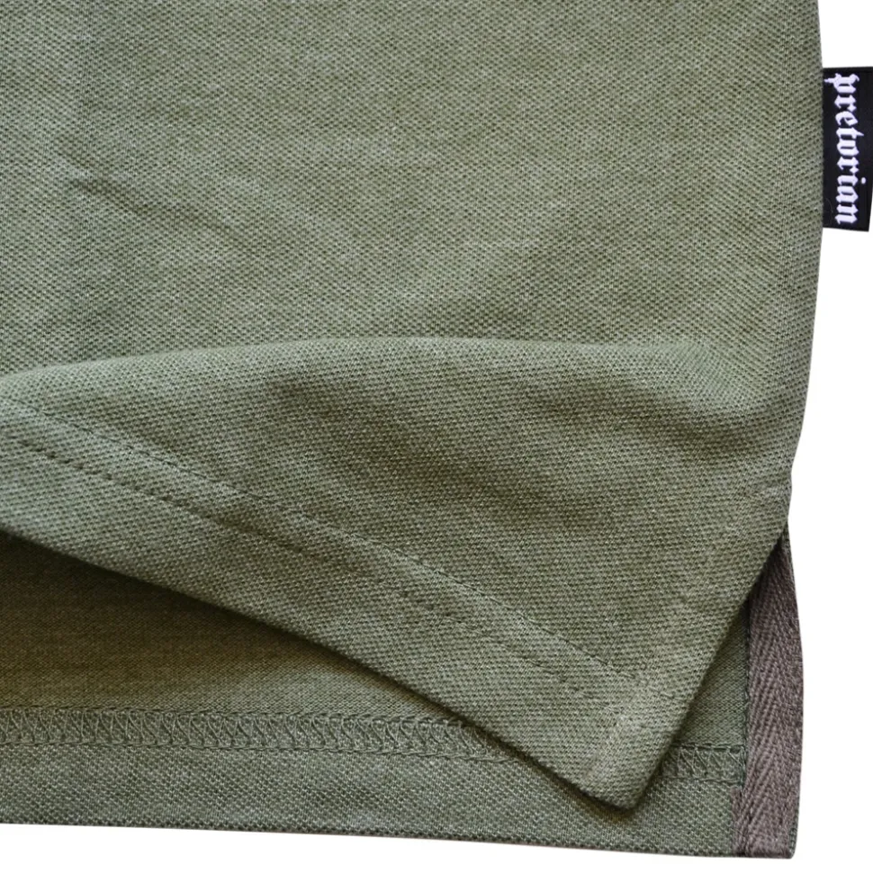 Koszulka polo Pretorian "PS" wstawki - khaki