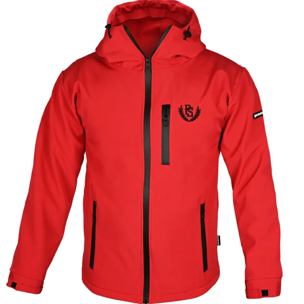 Kurtka softshell Pretorian "Black PS" - czerwona