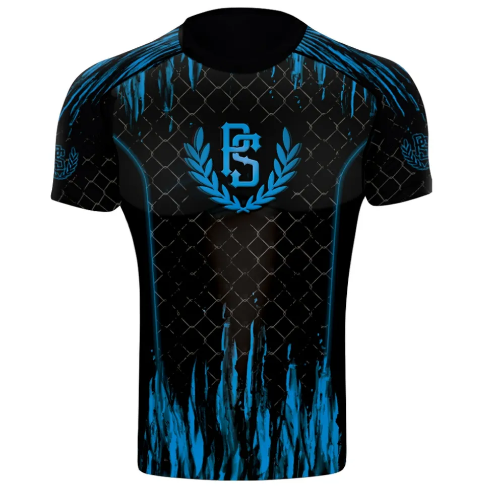 Rashguard short sleeve Pretorian "Blue Splash"