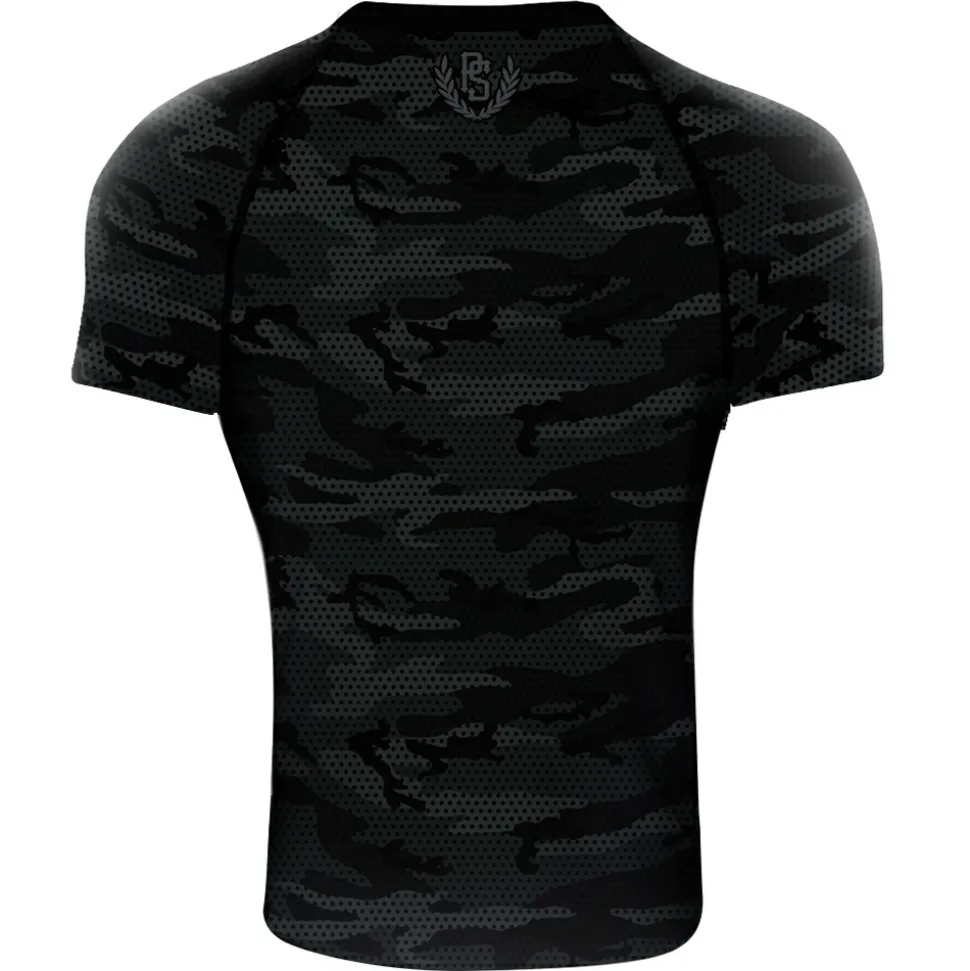 Rashguard short sleeve Pretorian "Black Camo"