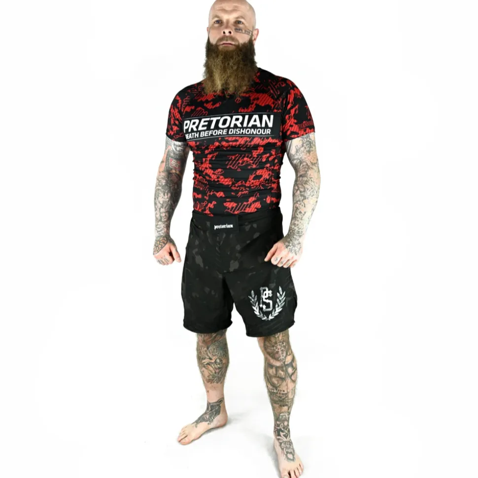 Rashguard short sleeve Pretorian "Red Camo"