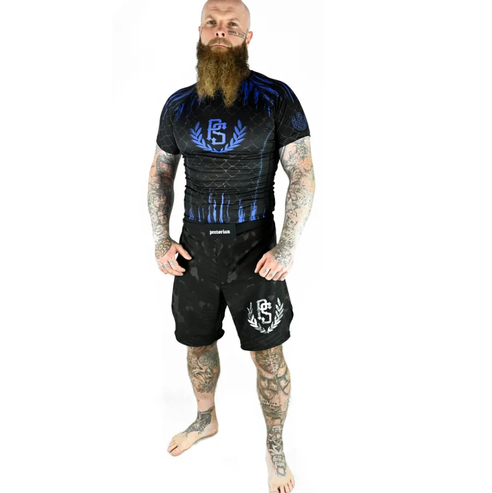 Rashguard short sleeve Pretorian "Blue Splash"