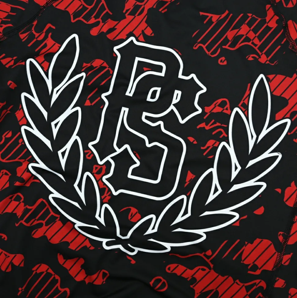 Rashguard short sleeve Pretorian "Red Camo"